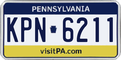 PA license plate KPN6211