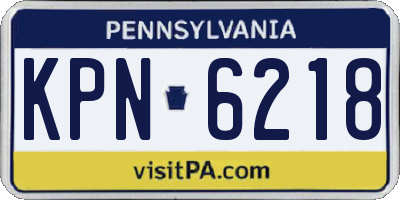 PA license plate KPN6218