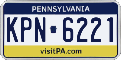 PA license plate KPN6221