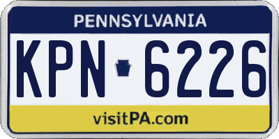PA license plate KPN6226