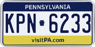 PA license plate KPN6233