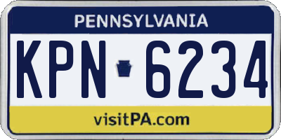 PA license plate KPN6234