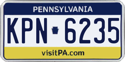 PA license plate KPN6235