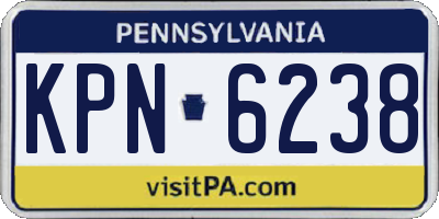PA license plate KPN6238
