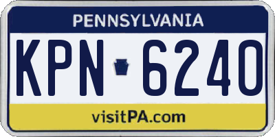 PA license plate KPN6240