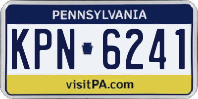 PA license plate KPN6241