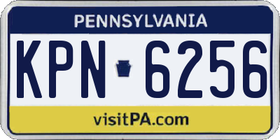 PA license plate KPN6256