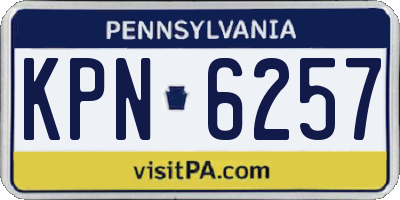 PA license plate KPN6257