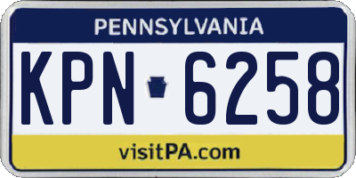 PA license plate KPN6258