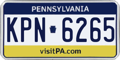 PA license plate KPN6265
