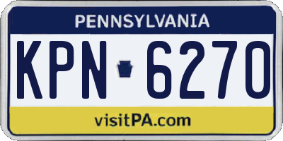 PA license plate KPN6270