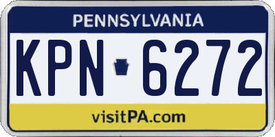 PA license plate KPN6272