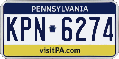 PA license plate KPN6274