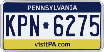 PA license plate KPN6275