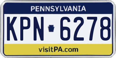 PA license plate KPN6278