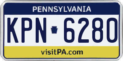 PA license plate KPN6280