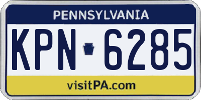 PA license plate KPN6285