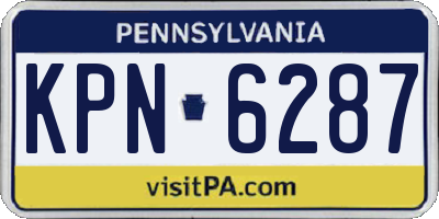 PA license plate KPN6287
