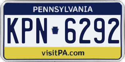 PA license plate KPN6292