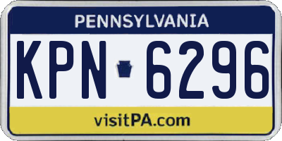 PA license plate KPN6296