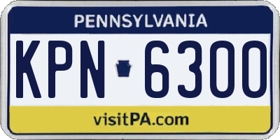PA license plate KPN6300