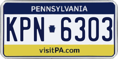 PA license plate KPN6303