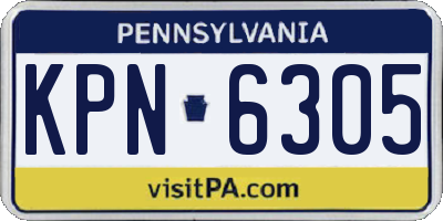 PA license plate KPN6305
