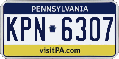 PA license plate KPN6307