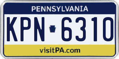 PA license plate KPN6310