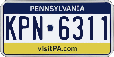 PA license plate KPN6311