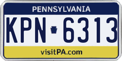 PA license plate KPN6313