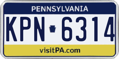 PA license plate KPN6314