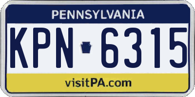PA license plate KPN6315