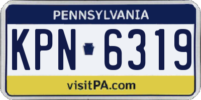 PA license plate KPN6319