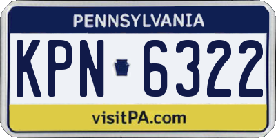 PA license plate KPN6322