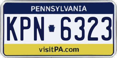 PA license plate KPN6323