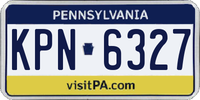 PA license plate KPN6327