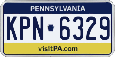 PA license plate KPN6329