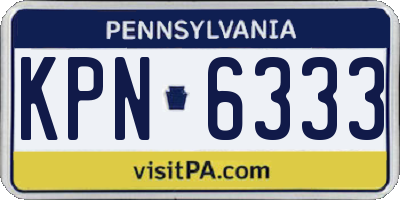 PA license plate KPN6333