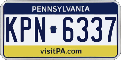 PA license plate KPN6337