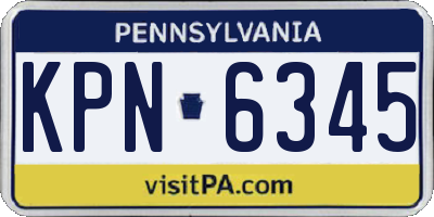 PA license plate KPN6345