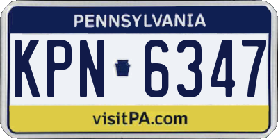 PA license plate KPN6347