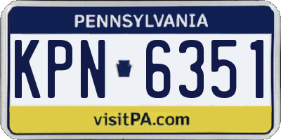 PA license plate KPN6351