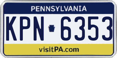PA license plate KPN6353