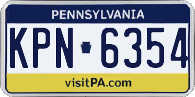 PA license plate KPN6354