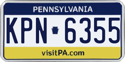 PA license plate KPN6355