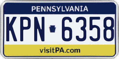 PA license plate KPN6358
