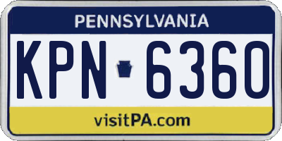 PA license plate KPN6360
