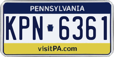 PA license plate KPN6361