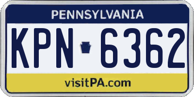 PA license plate KPN6362